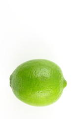 fresh lime fruit isolated on a white background with copy space