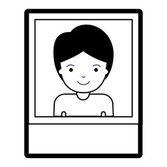 identification photo of guy with short hair in black silhouette with thick contour