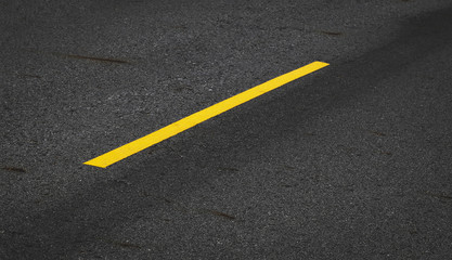 yellow line on asphalt road