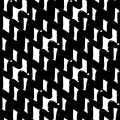 Black and White Seamless Ethnic Pattern. Vintage, Grunge, Abstract Tribal Background for Textile Design, Wallpaper, Surface Textures, Wrapping Paper