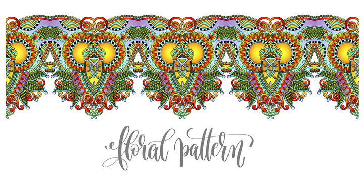 ornamental stripe pattern, paisley floral design to fabric