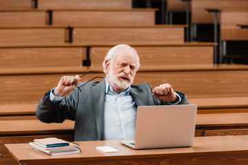 Senior confident man working 