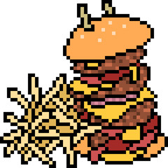 vector pixel art american food