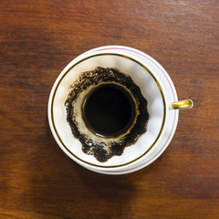 coffee grounds in a cup