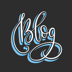 Blog.  Script handmade lettering word for social media designs. 
