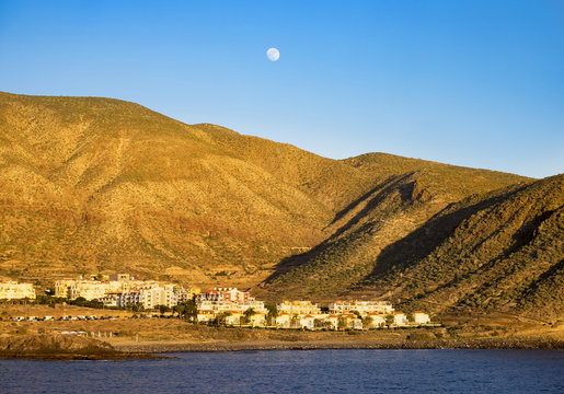 Los Cristianos at sunset, Tenerife, Canary Islands, Spain