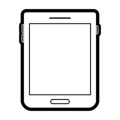 tablet device icon in black silhouette with thick contour