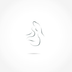 woman body nude shape icon vector