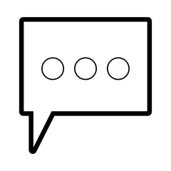 Naklejka premium dialogue box with tail and three suspension points in black silhouette with thick contour