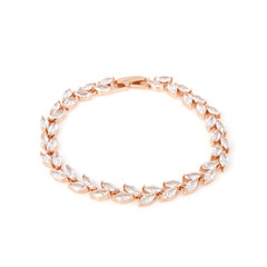 Golden diamond bracelet isolated on white