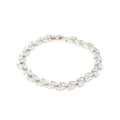Silver diamond bracelet isolated on white