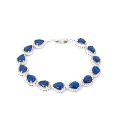 Sapphire bracelet isolated on white