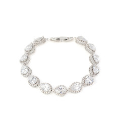 Silver diamond bracelet isolated on white