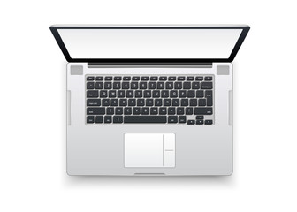 Fototapeta na wymiar Vector realistic laptop mockup. 3d computer