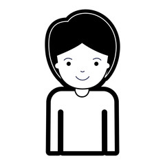 half body guy with short hair in black silhouette with thick contour