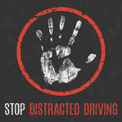 Social problems of humanity. Stop distracted driving.