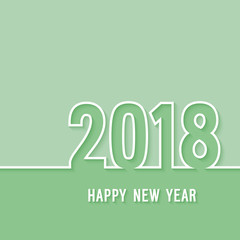 Happy new year 2018 paper postcard.