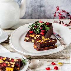 Christmas Chocolate Mosaic Cake