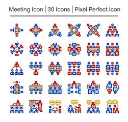meeting line icon,editable stroke,pixel perfect icon