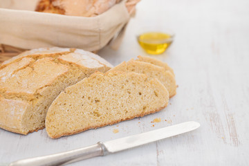 corn bread on wooden background