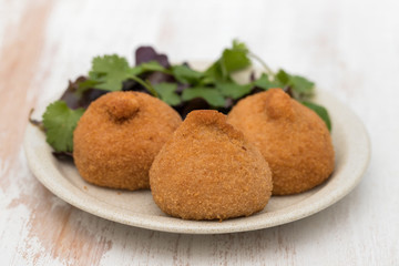 traditional portuguese appetazer on white dish