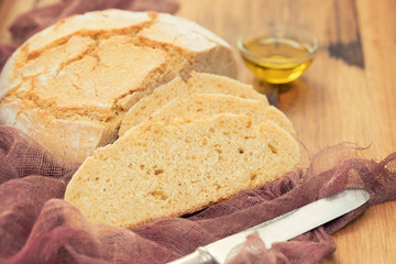 corn bread on wooden background