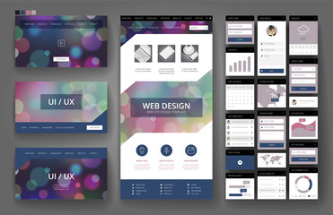 Website design template and interface elements