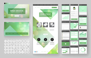 Website design template and interface elements