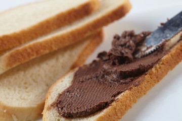 bread with chocolate cream