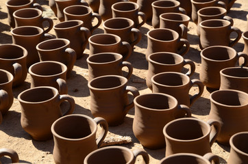 Clay mugs
