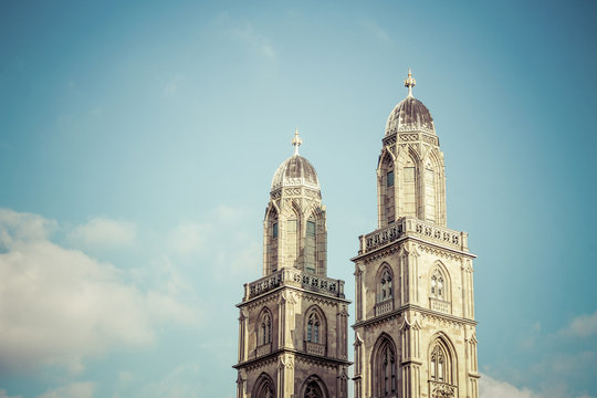 Switzerland, Zurich, Great Minster, Church Spires