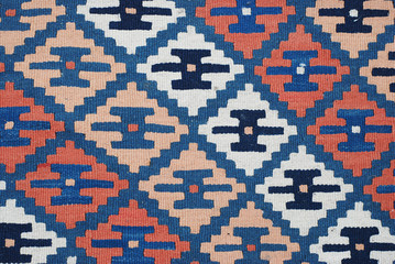 Ethnic Abstract Rustic Vintage Carpet Pattern Texture with Geometric Traditional Ornaments, vintage boho style.