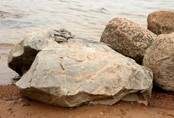 Water and rocks.