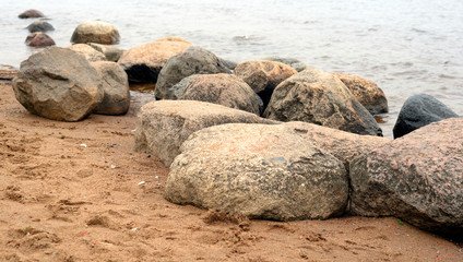 Water and rocks.