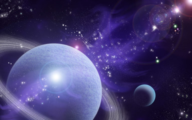 Stars and galaxies in outer space showing the beauty of space exploration. Graphic background...
