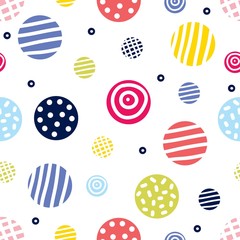 Seamless pattern, polka dot fabric, wallpaper, vector.