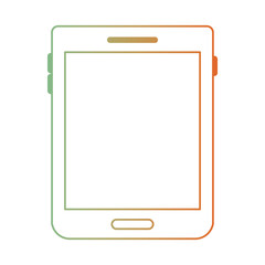 tablet device icon in degraded green to red color silhouette