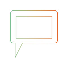 Fototapeta premium dialogue box icon with tail and frame in degraded green to red color silhouette