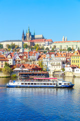 Obraz premium A view of a river Vltava in Prague, Czech republic