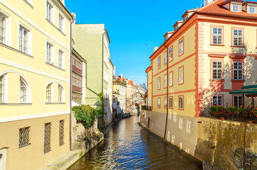Fototapeta na wymiar A view of a river Vltava in Prague, Czech republic