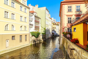 Fototapeta na wymiar A view of a river Vltava in Prague, Czech republic