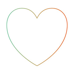 heart icon in degraded green to red color silhouette