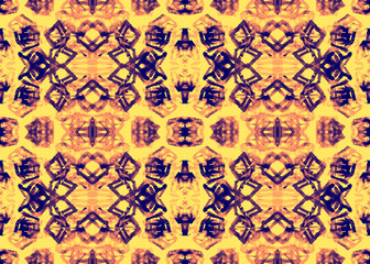 Ethnic pattern. Watercolor geometric seamless pattern. 