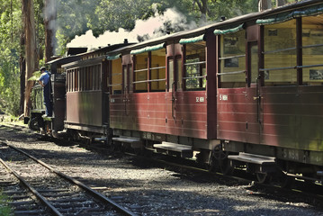 Fototapeta premium Steam train getting ready to leave the station