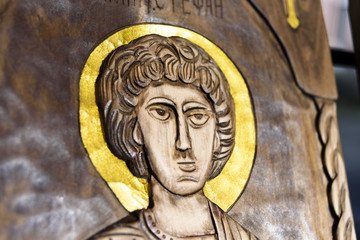 Fototapeta na wymiar handmade wooden Orthodox icons