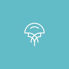 Vector sign of jellyfish of lines. © timur84