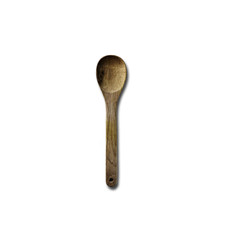 Rustic wooden spoon on white background