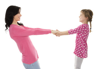 Girl with mother