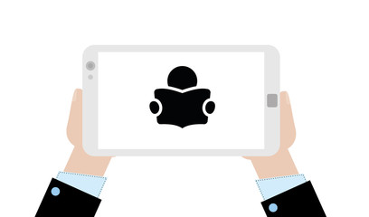 Geschäftsmann mit Tablet - Leser