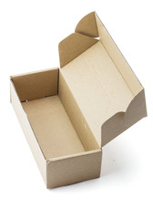 Cardboard Box isolated on a white background, clipping part